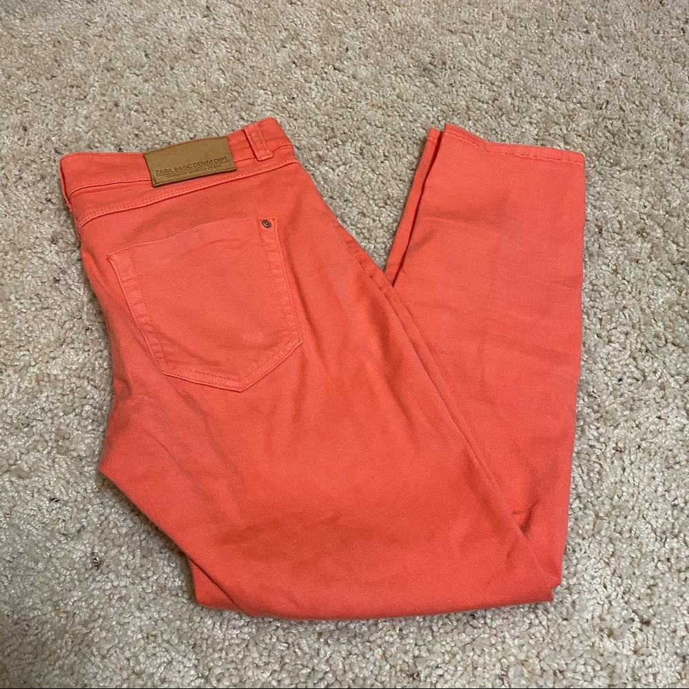 Zara peach skinny jeans
